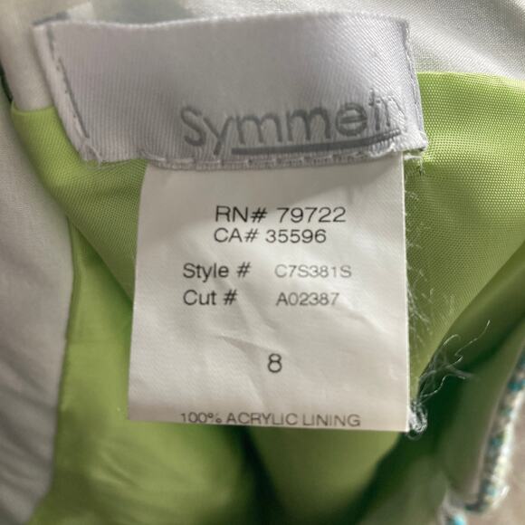 Symmetry Skirt Womens 8 Green Tweed Knee Length Asymmetric - Picture 4 of 6